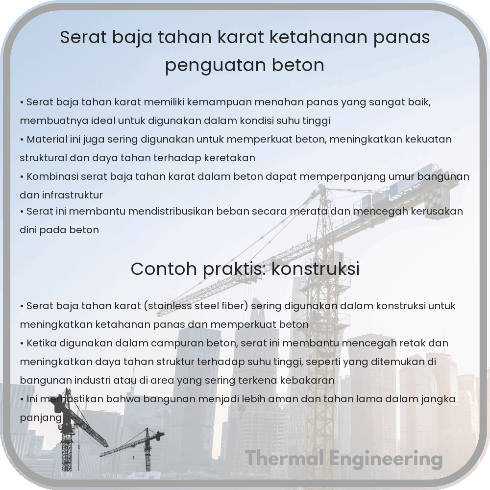 Serat Baja Tahan Karat | Ketahanan Panas, Penguatan Beton