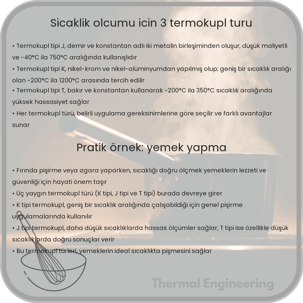 Sıcaklık Ölçümü İçin 3 Termokupl Türü