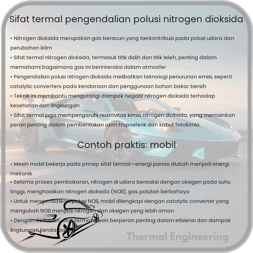 Sifat Termal & Pengendalian Polusi Nitrogen Dioksida