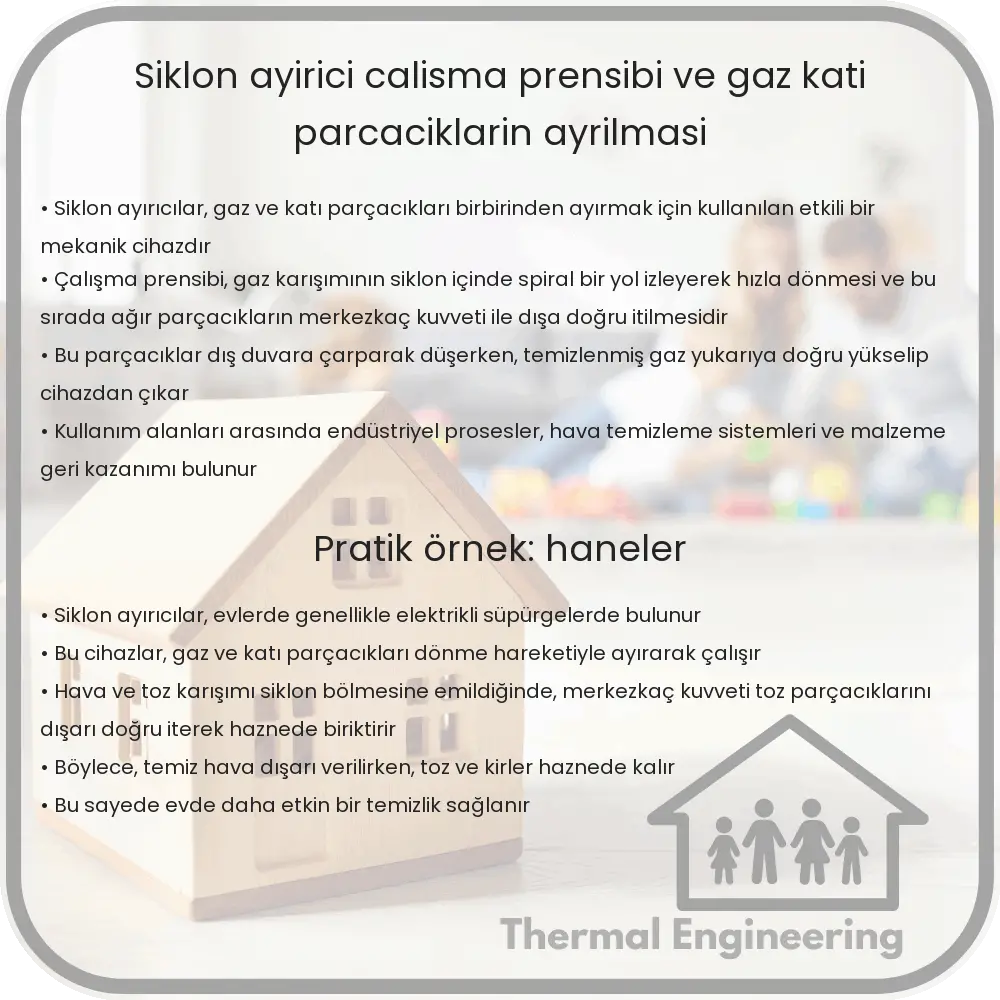Siklon Ayırıcı | Çalışma Prensibi ve Gaz-Katı Parçacıkların Ayrılması