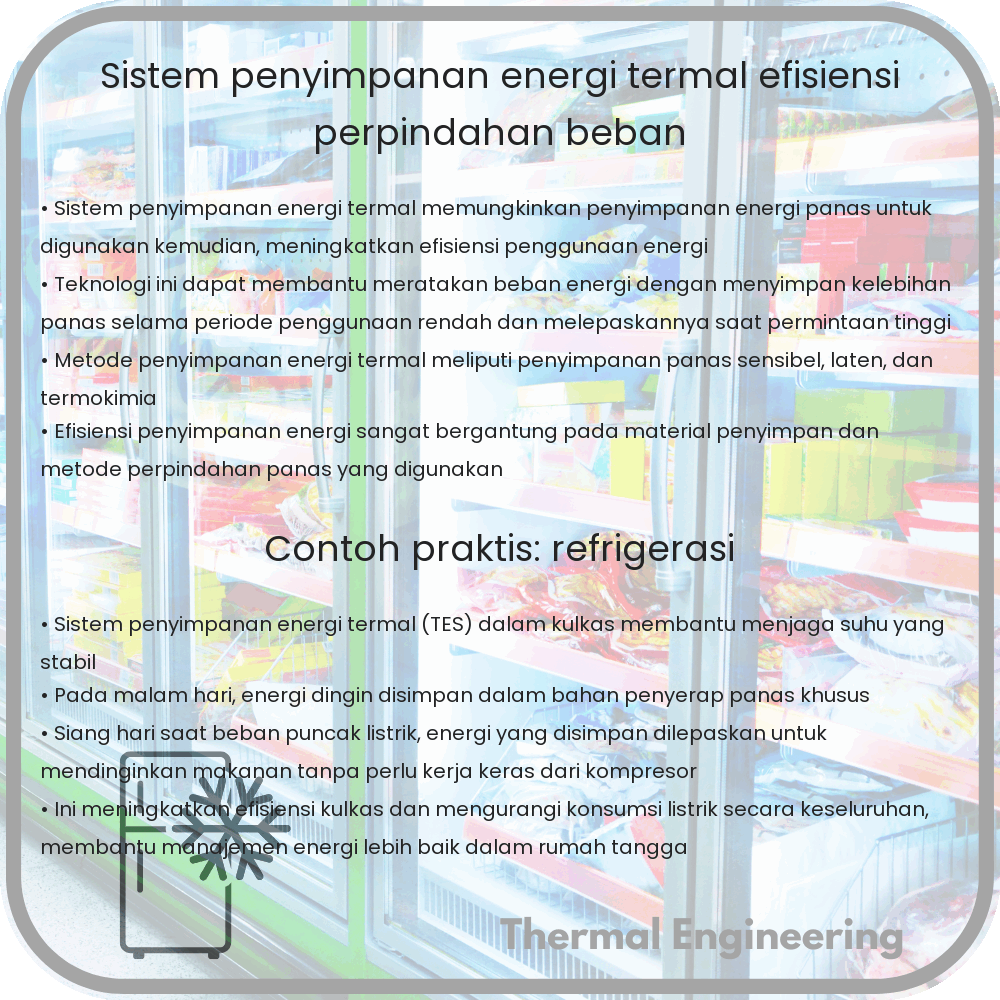 Sistem Penyimpanan Energi Termal | Efisiensi, Perpindahan Beban