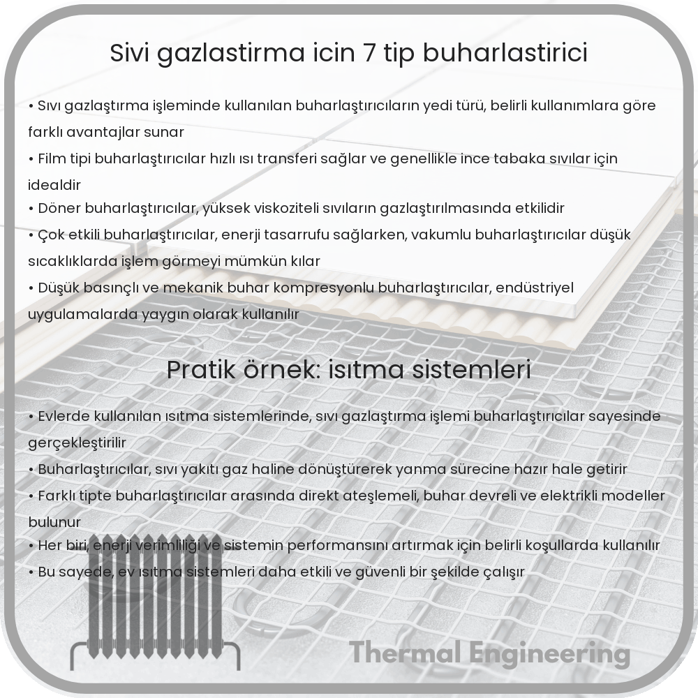 Sıvı Gazlaştırma için 7 Tip Buharlaştırıcı
