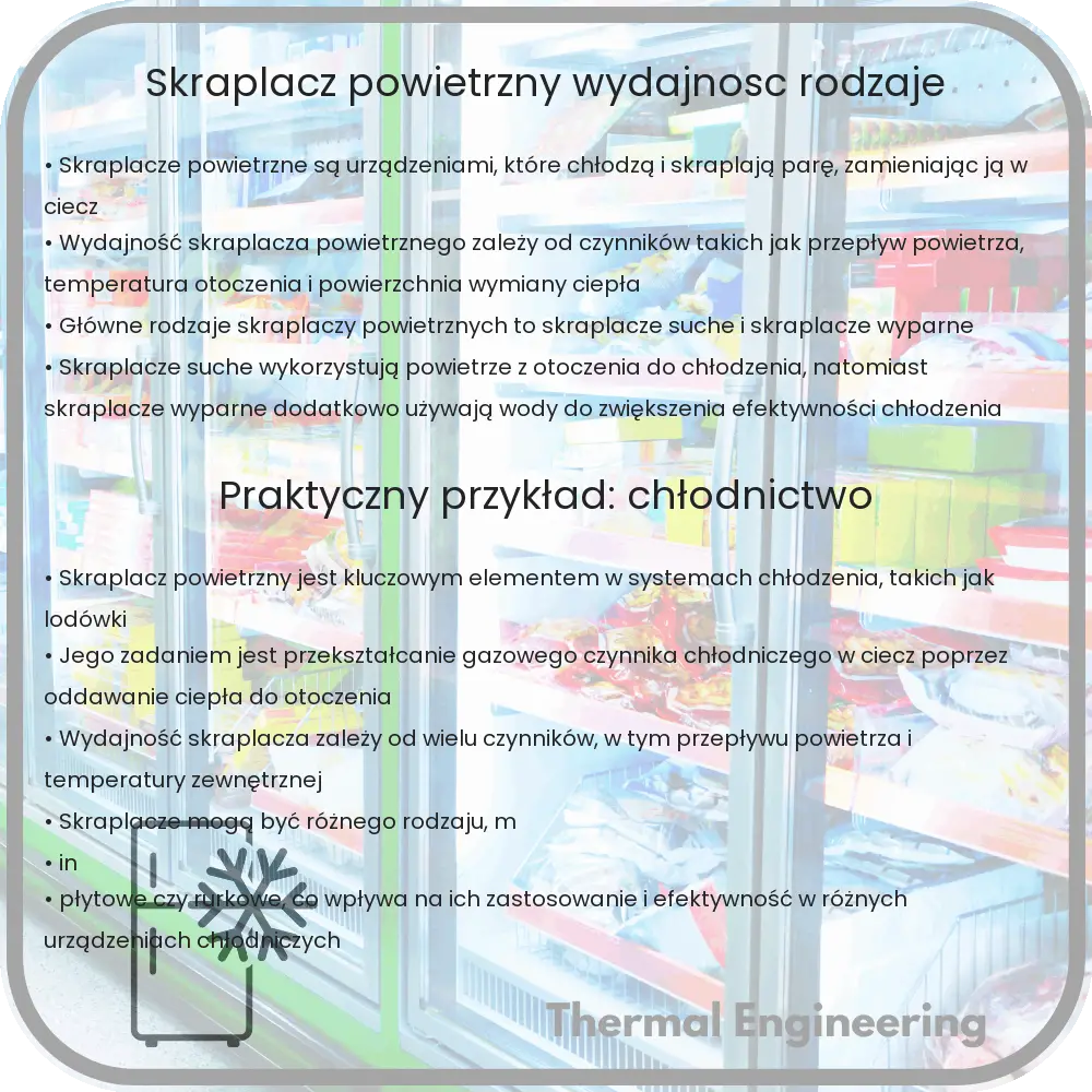 Skraplacz powietrzny | Wydajność, Rodzaje