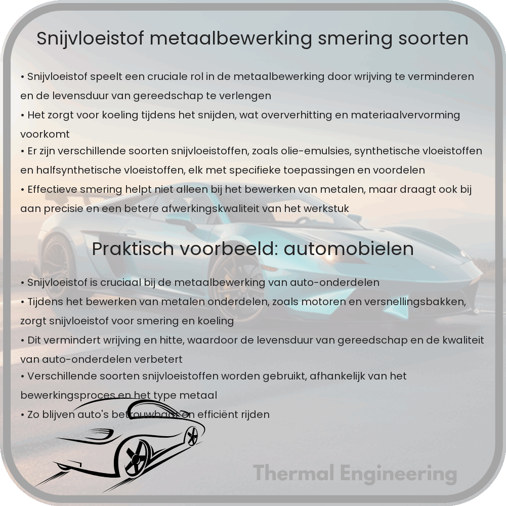 Snijvloeistof | Metaalbewerking, Smering & Soorten