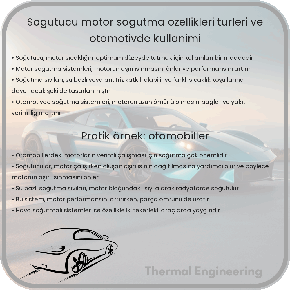Soğutucu | Motor Soğutma Özellikleri, Türleri ve Otomotivde Kullanımı