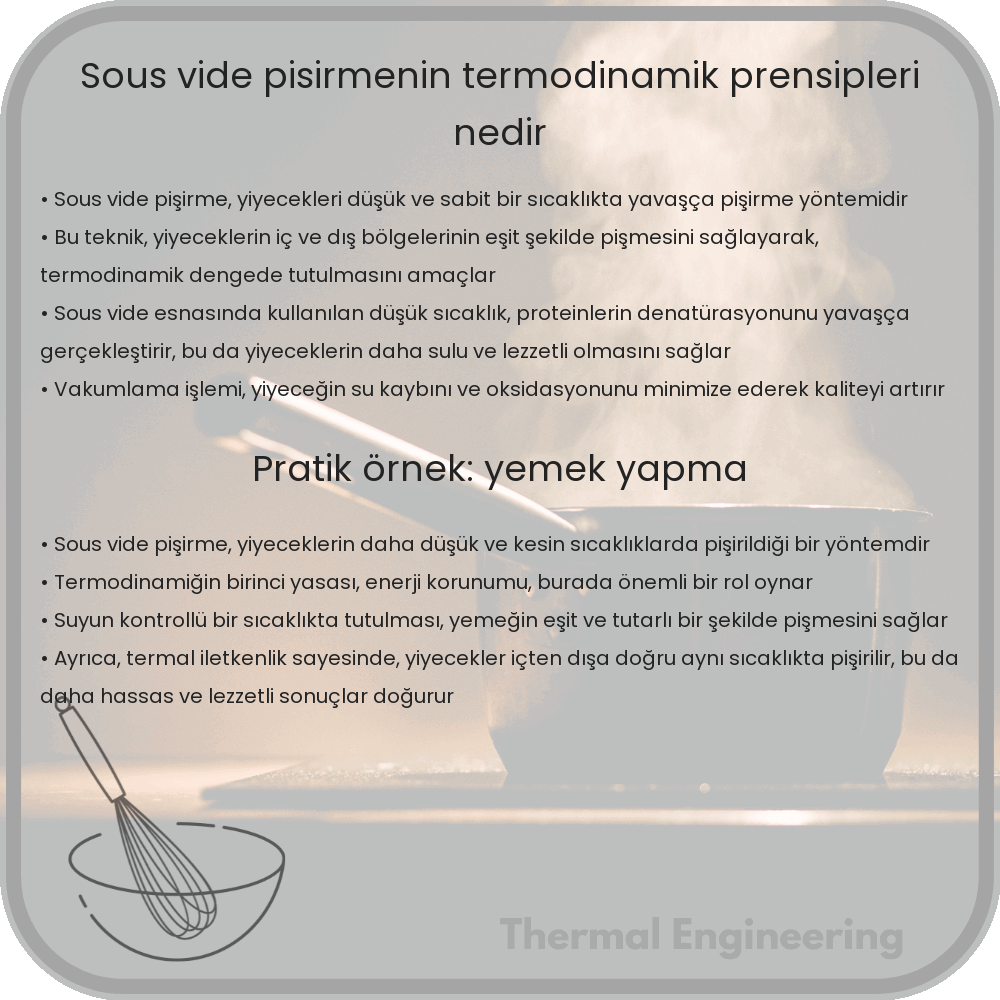 Sous Vide Pişirmenin Termodinamik Prensipleri Nedir?