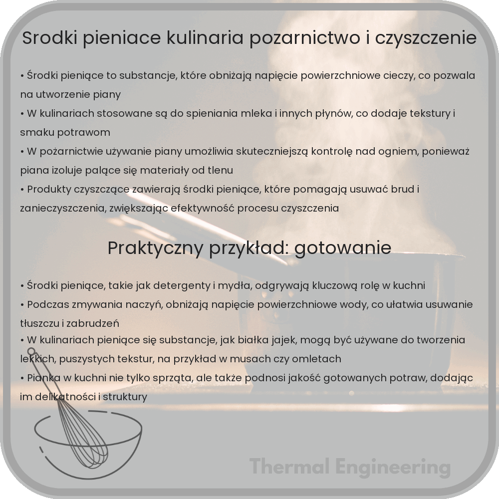 Środki Pieniące | Kulinaria, Pożarnictwo i Czyszczenie