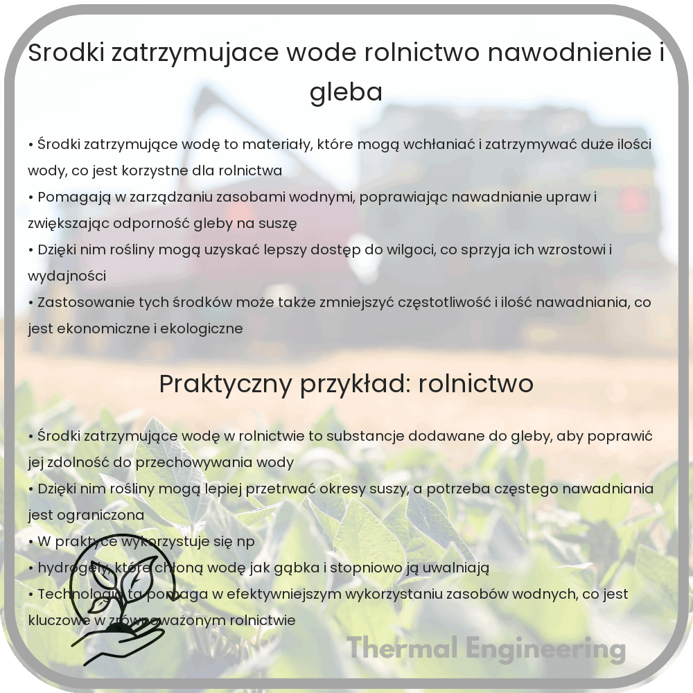 Środki Zatrzymujące Wodę | Rolnictwo, Nawodnienie i Gleba
