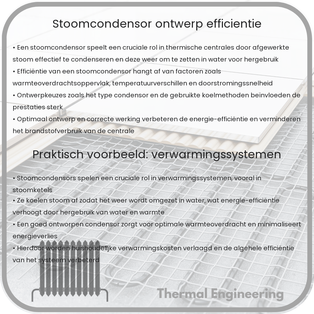 Stoomcondensor | Ontwerp & Efficiëntie