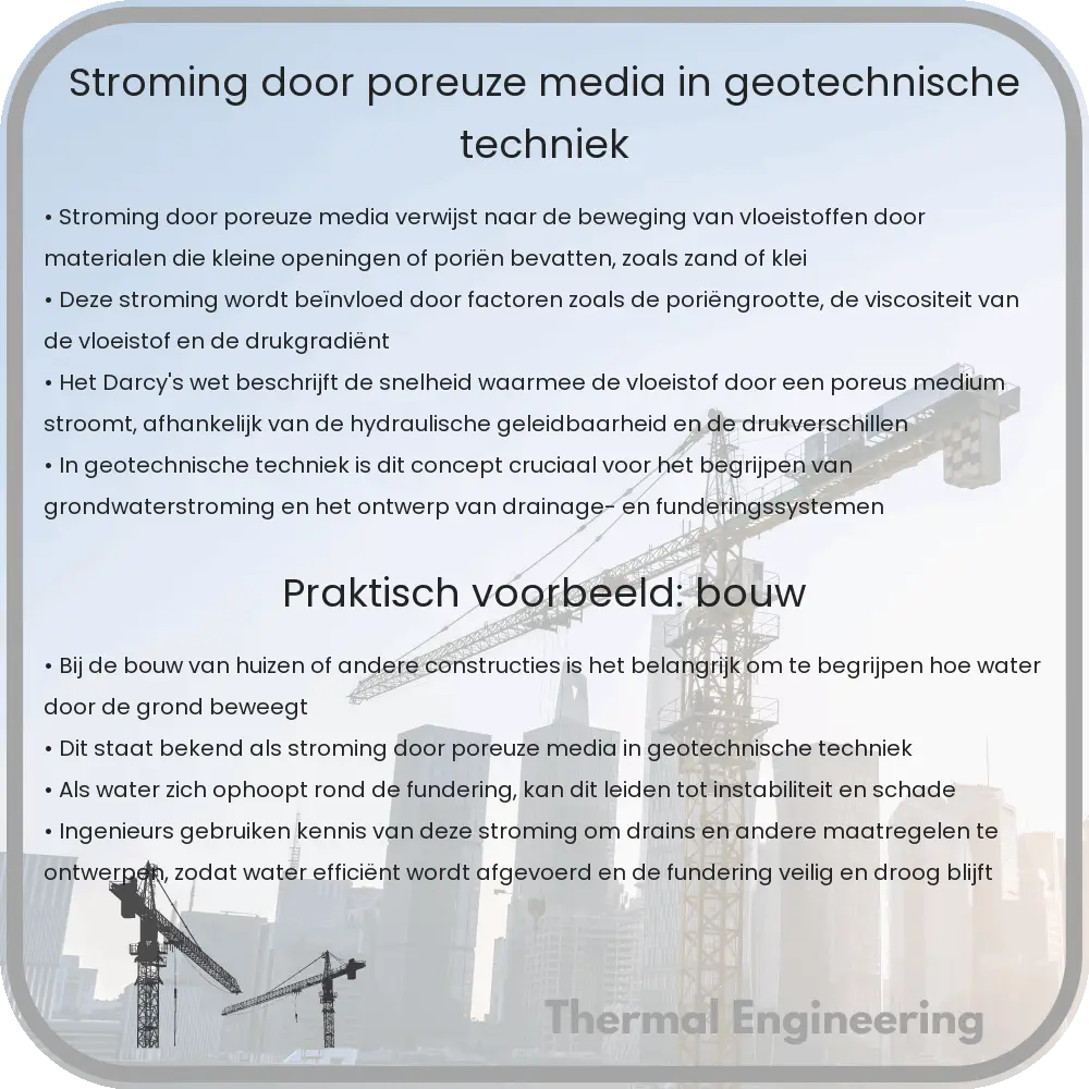 Stroming door poreuze media in geotechnische techniek