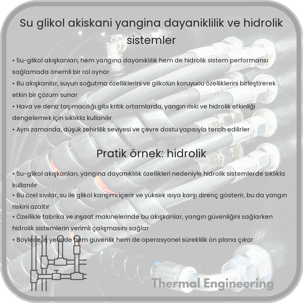 Su-Glikol Akışkanı | Yangına Dayanıklılık ve Hidrolik Sistemler