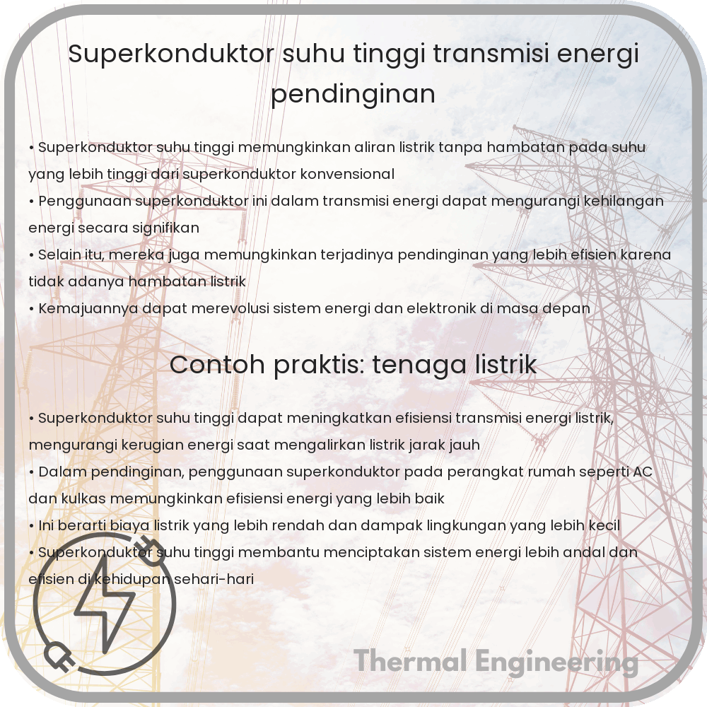 Superkonduktor Suhu Tinggi | Transmisi Energi, Pendinginan