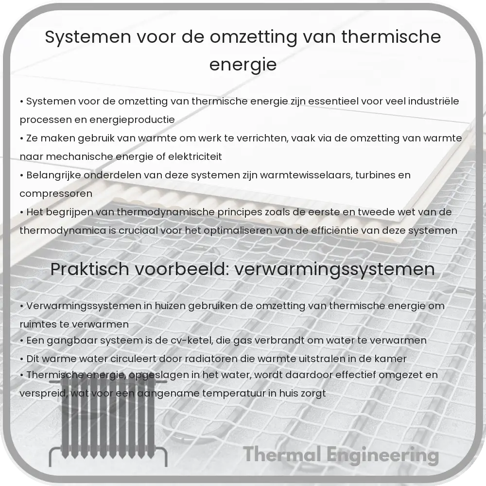 Systemen voor de omzetting van thermische energie