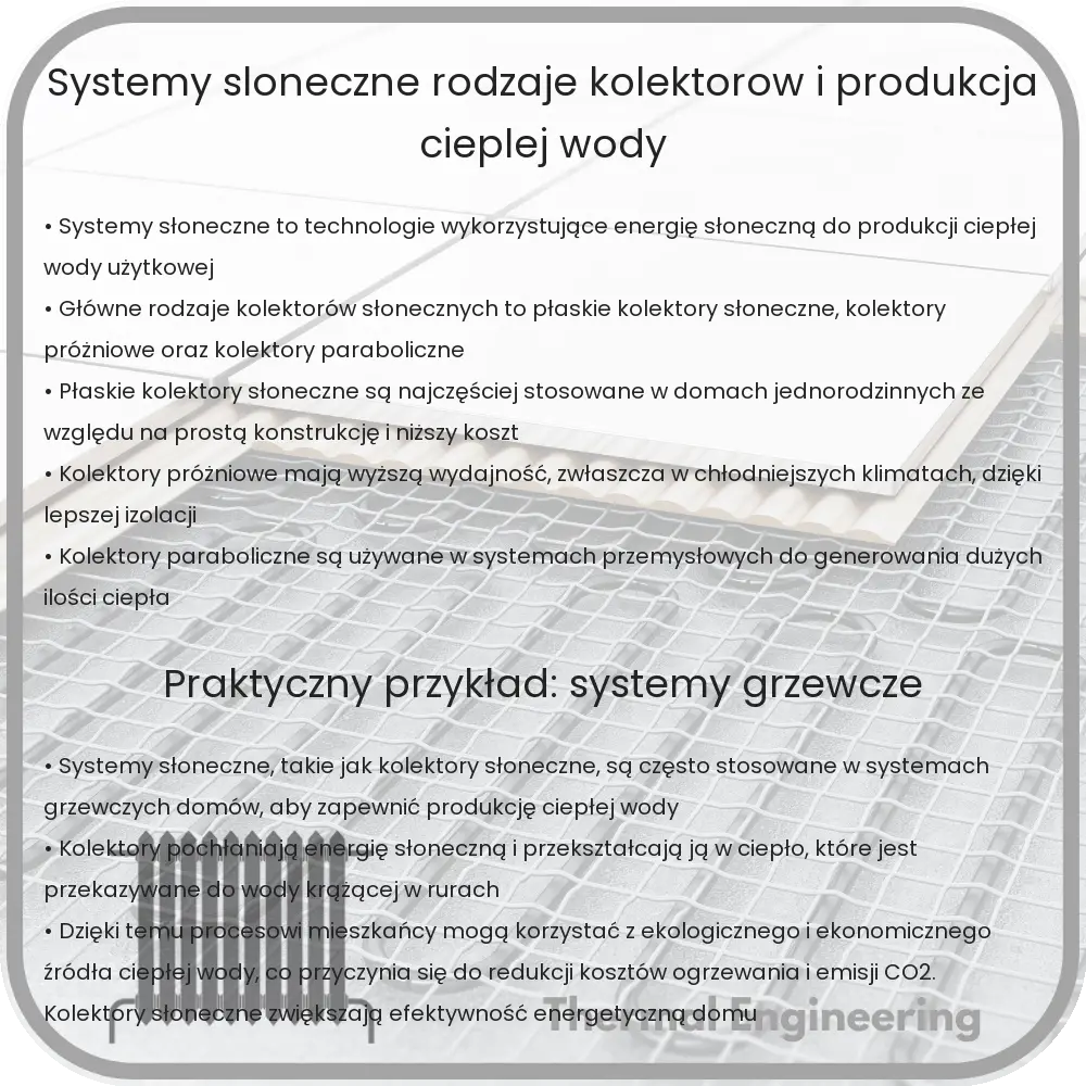 Systemy Słoneczne | Rodzaje Kolektorów i Produkcja Ciepłej Wody