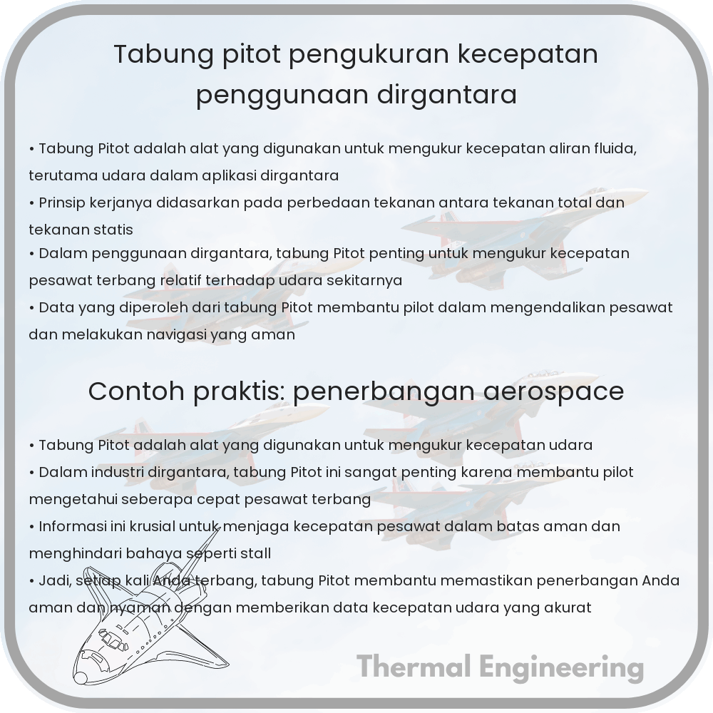 Tabung Pitot | Pengukuran Kecepatan, Penggunaan Dirgantara