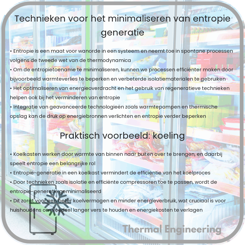 Technieken voor het minimaliseren van entropie-generatie