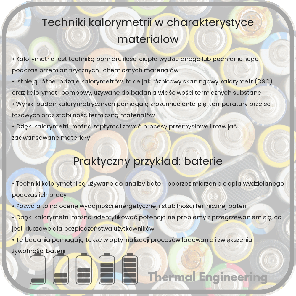 Techniki kalorymetrii w charakterystyce materiałów