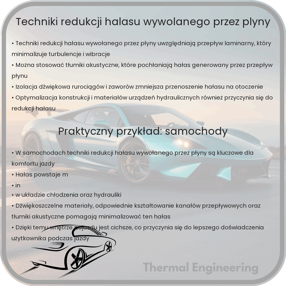 Techniki redukcji hałasu wywołanego przez płyny