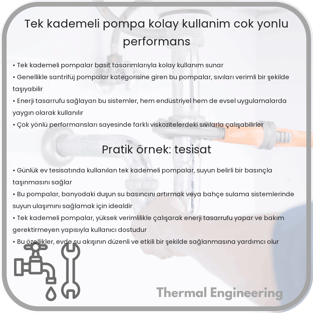 Tek Kademeli Pompa | Kolay Kullanım, Çok Yönlü Performans