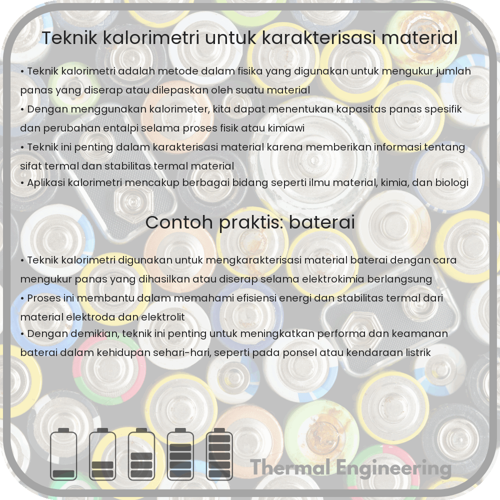 Teknik Kalorimetri untuk Karakterisasi Material