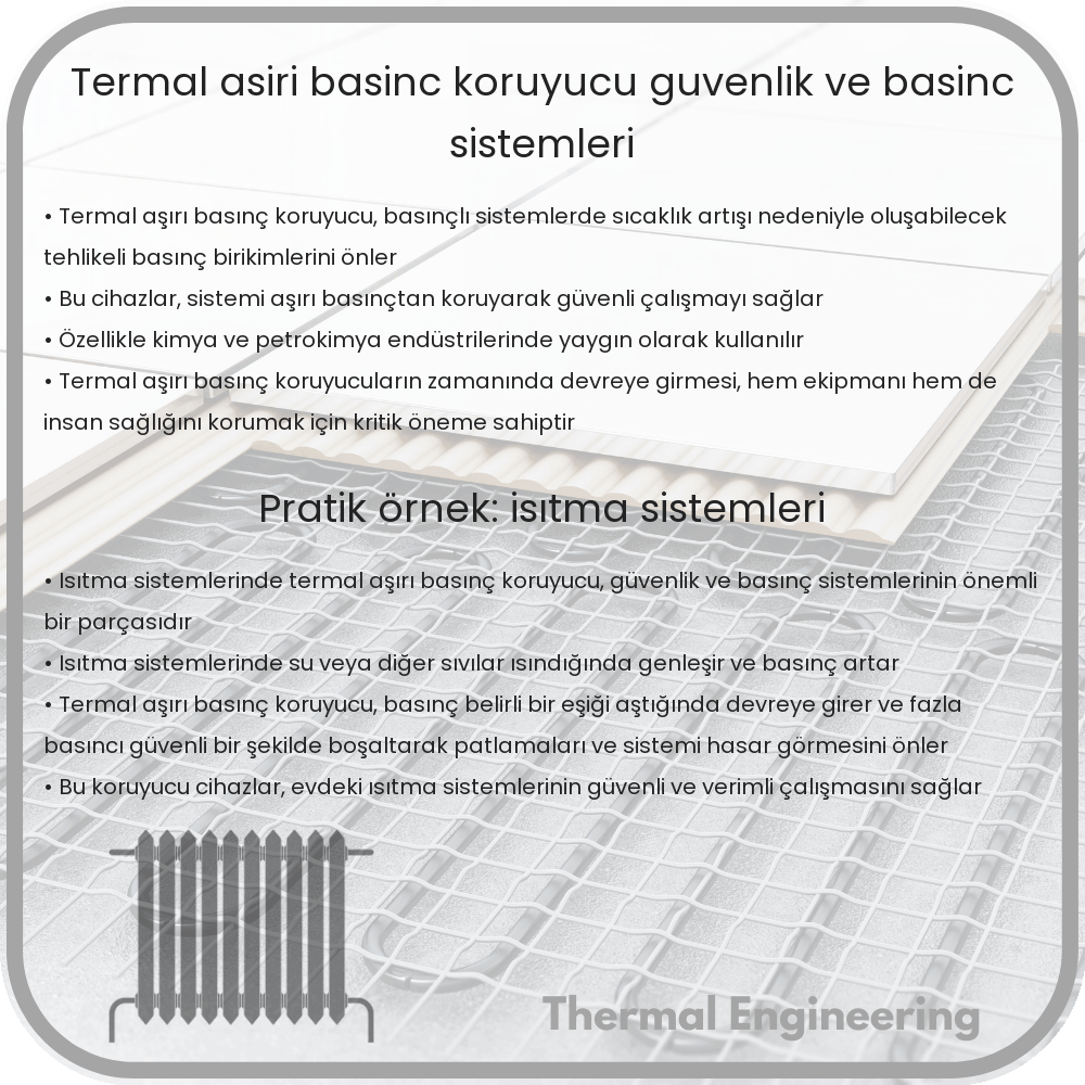 Termal Aşırı Basınç Koruyucu | Güvenlik ve Basınç Sistemleri