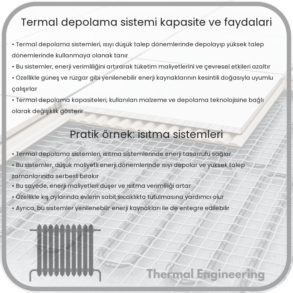 Termal Depolama Sistemi | Kapasite ve Faydaları