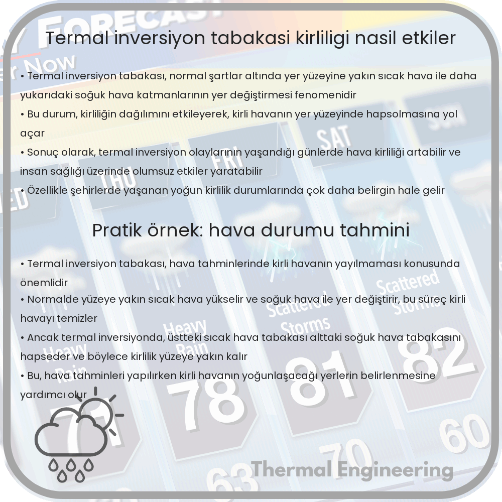 Termal inversiyon tabakası kirliliği nasıl etkiler?