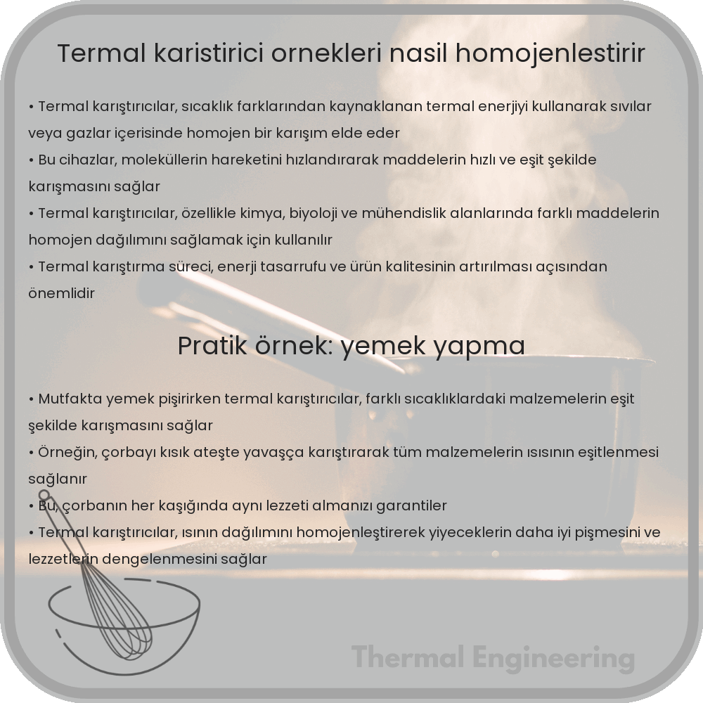 Termal Karıştırıcı Örnekleri Nasıl Homojenleştirir?
