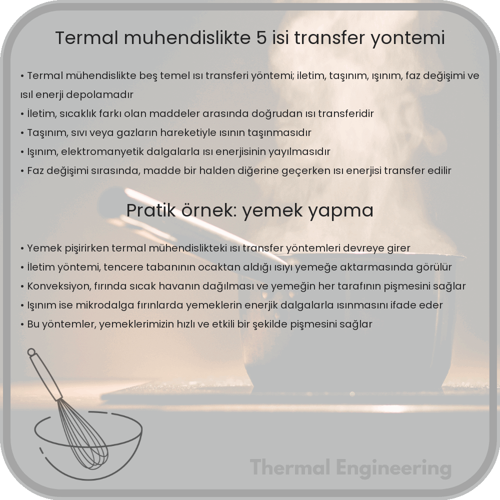 Termal Mühendislikte 5 Isı Transfer Yöntemi