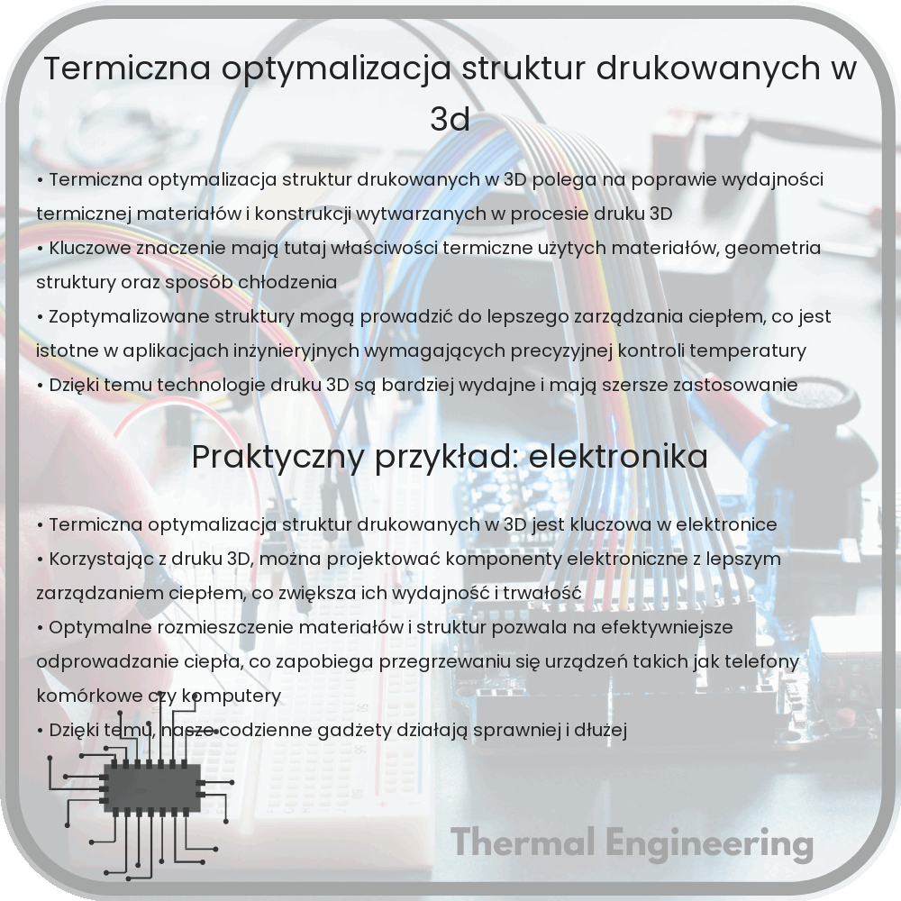 Termiczna optymalizacja struktur drukowanych w 3D