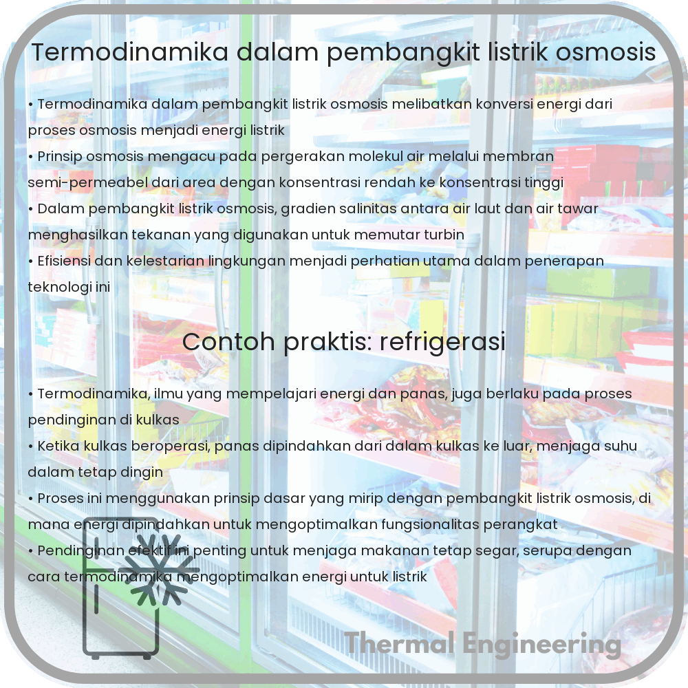 Termodinamika dalam Pembangkit Listrik Osmosis