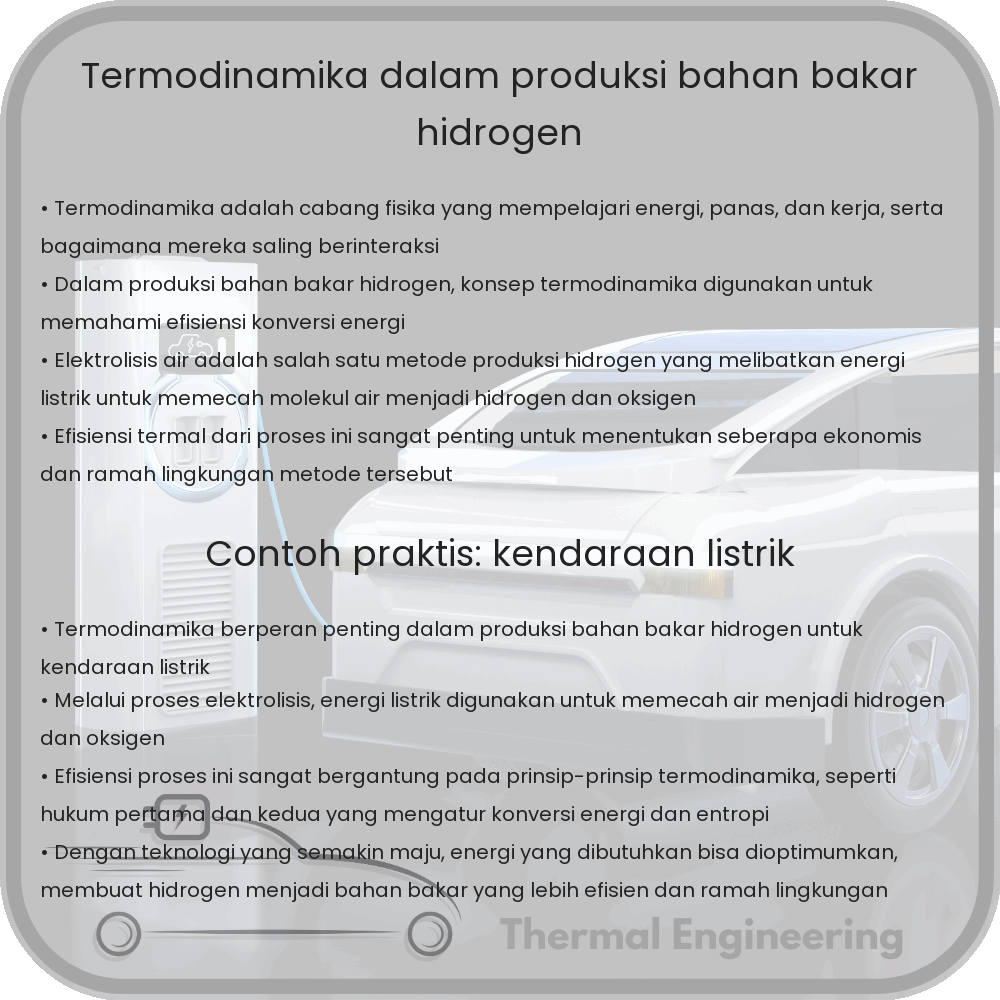Termodinamika dalam Produksi Bahan Bakar Hidrogen