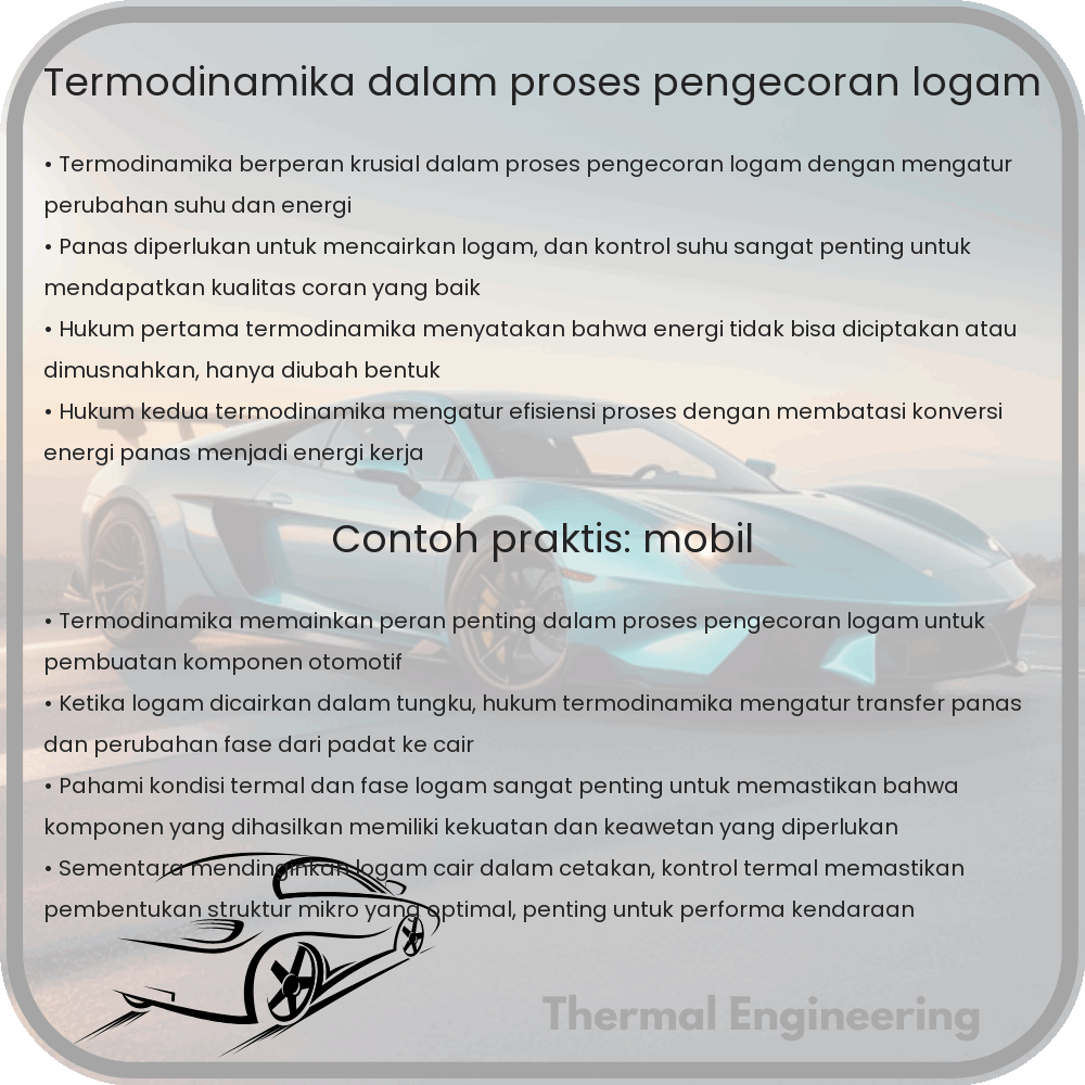 Termodinamika dalam Proses Pengecoran Logam