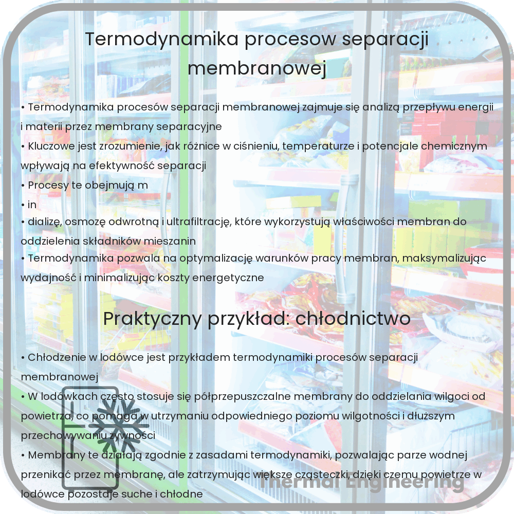 Termodynamika procesów separacji membranowej