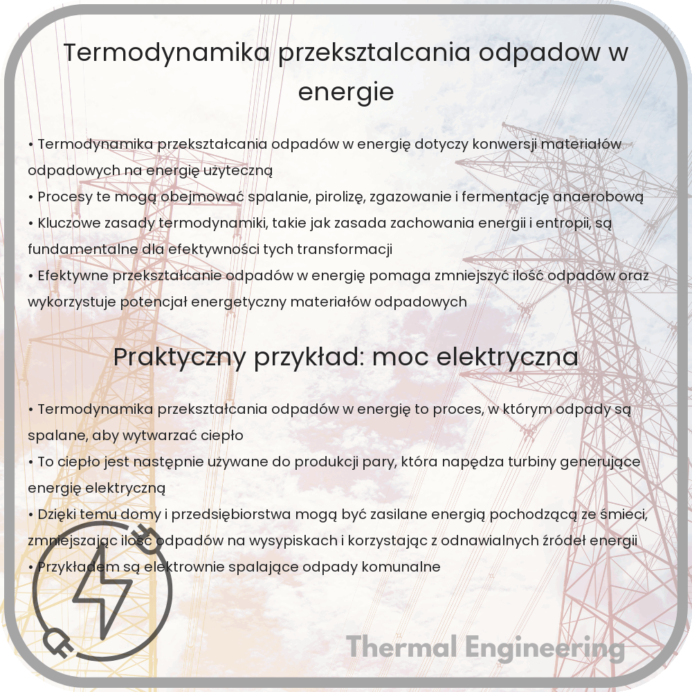 Termodynamika przekształcania odpadów w energię