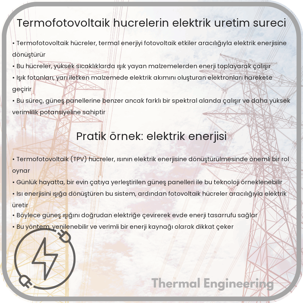 Termofotovoltaik Hücrelerin Elektrik Üretim Süreci