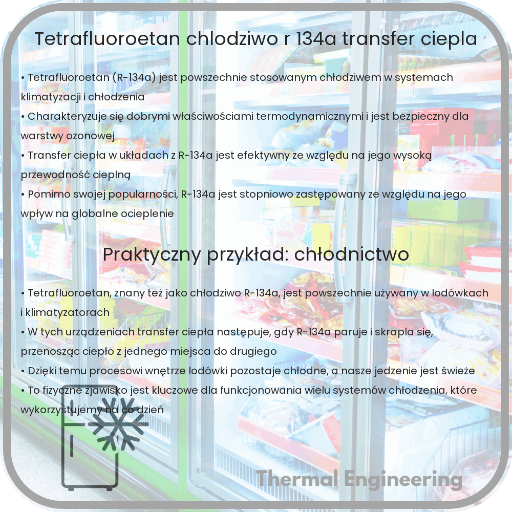 Tetrafluoroetan | Chłodziwo R-134a, Transfer Ciepła