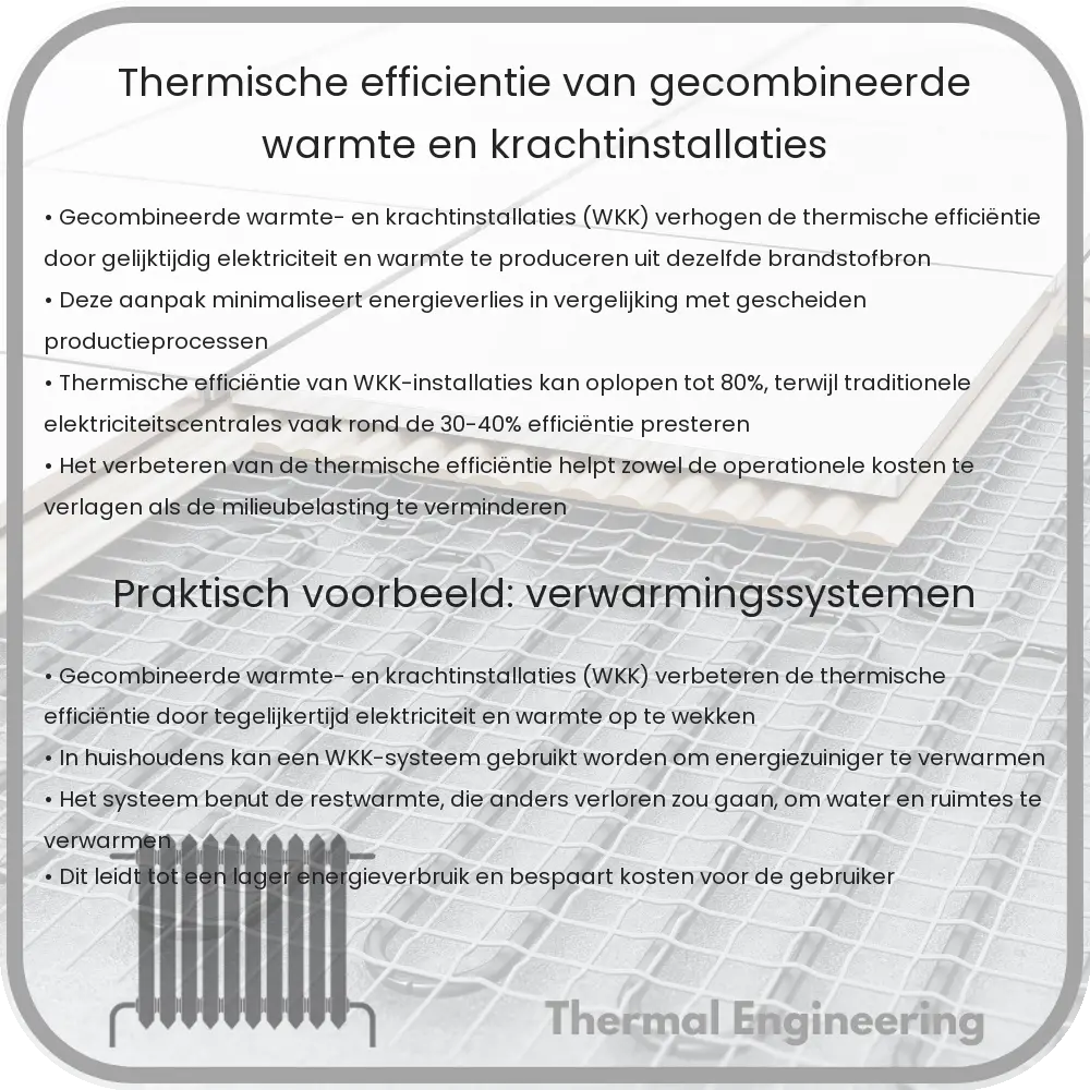 Thermische efficiëntie van gecombineerde warmte- en krachtinstallaties