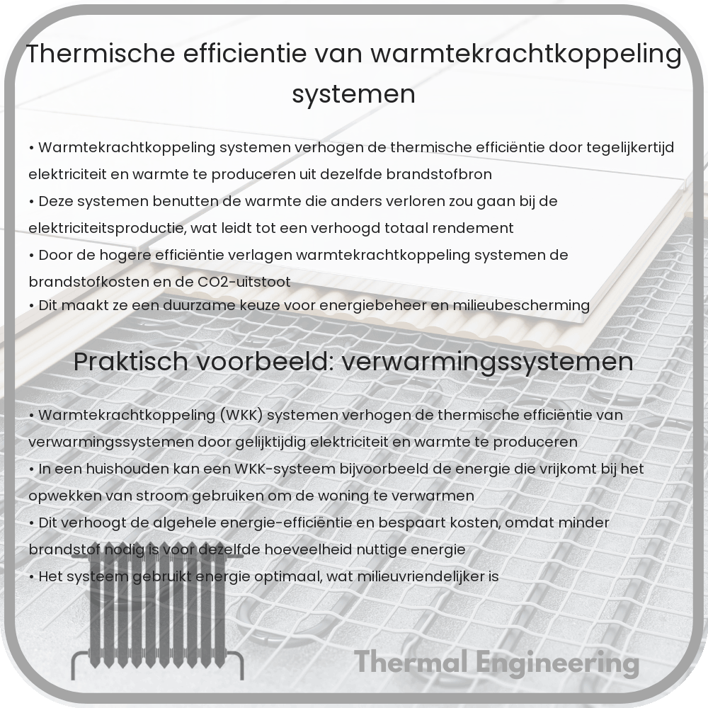 Thermische efficiëntie van warmtekrachtkoppeling systemen