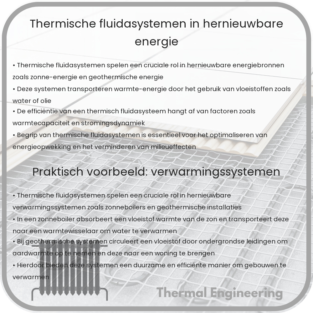 Thermische fluïdasystemen in hernieuwbare energie