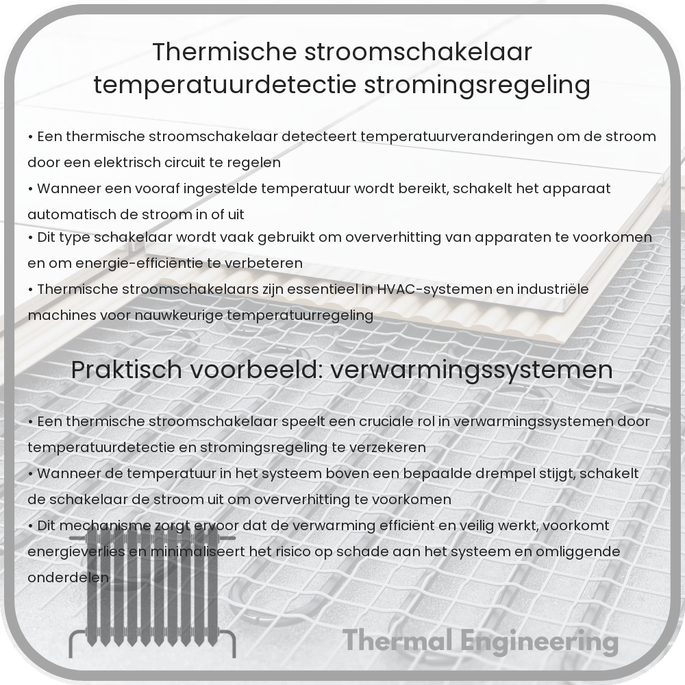Thermische Stroomschakelaar | Temperatuurdetectie, Stromingsregeling