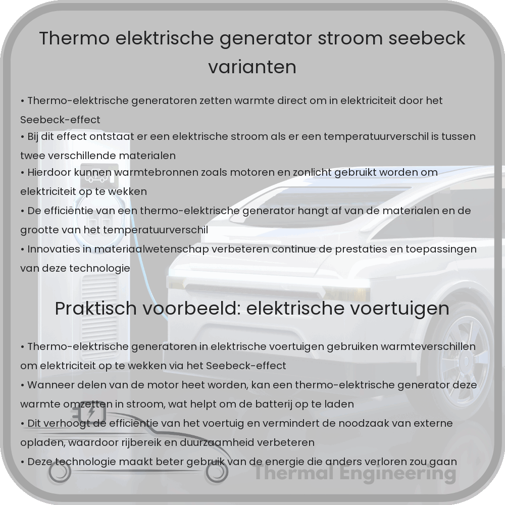 Thermo-elektrische Generator | Stroom & Seebeck Varianten