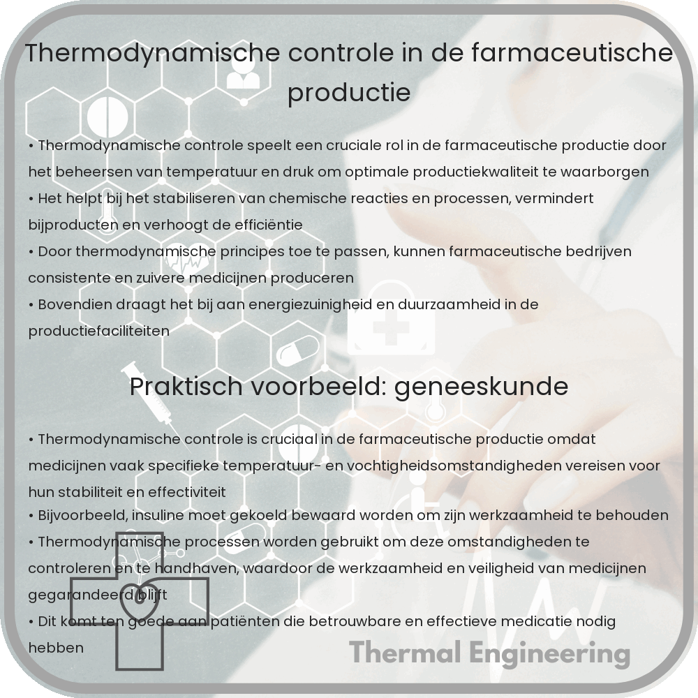 Thermodynamische controle in de farmaceutische productie