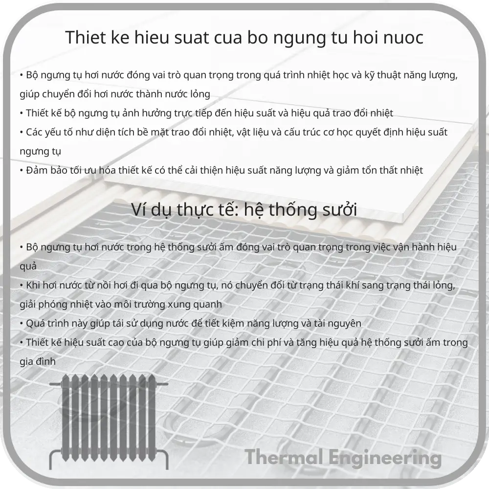 Thiết Kế & Hiệu Suất của Bộ Ngưng Tụ Hơi Nước
