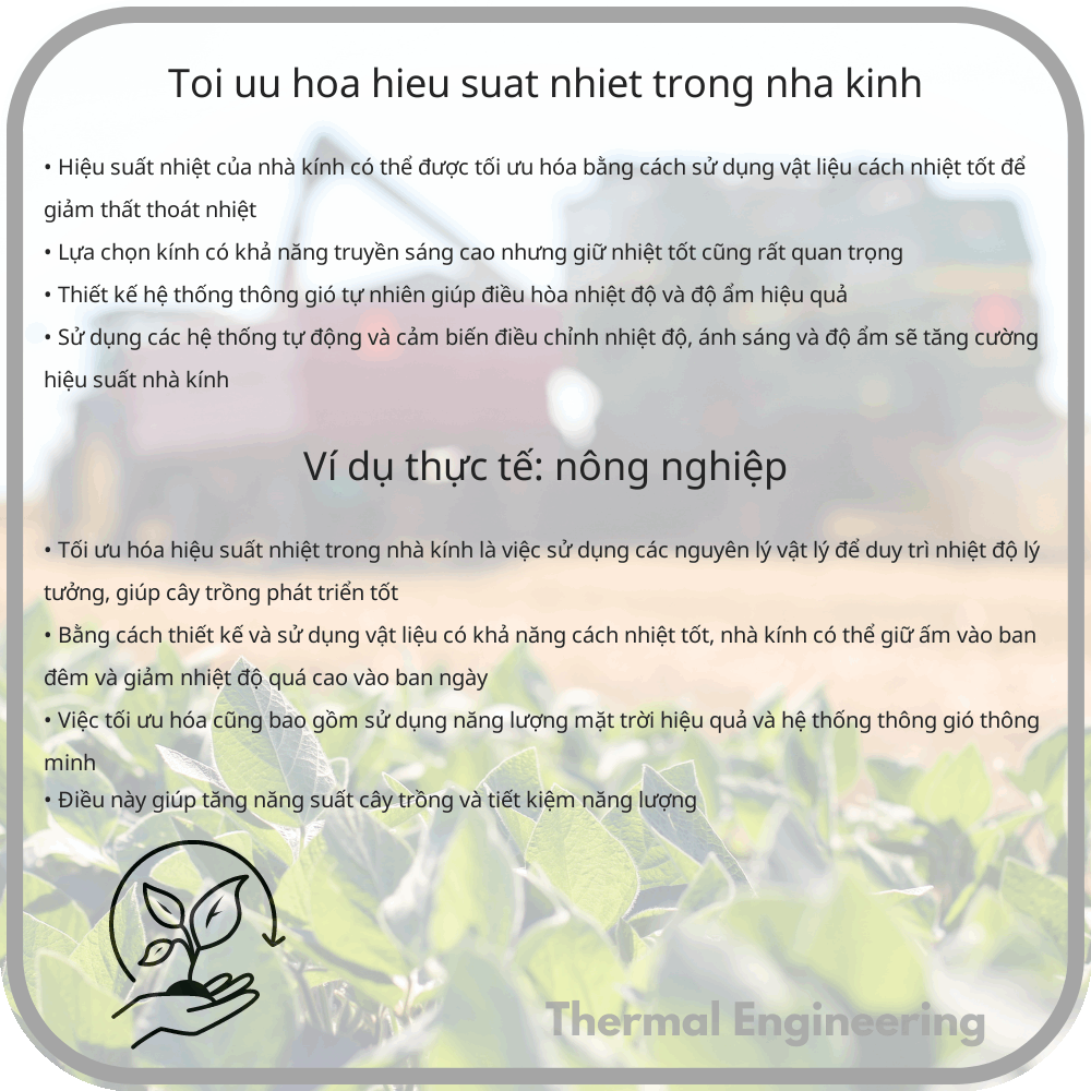 Tối ưu hóa hiệu suất nhiệt trong nhà kính