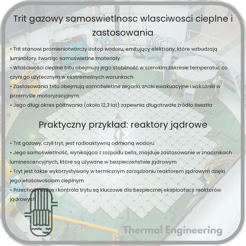 Trit gazowy | Samoświetlność, właściwości cieplne i zastosowania