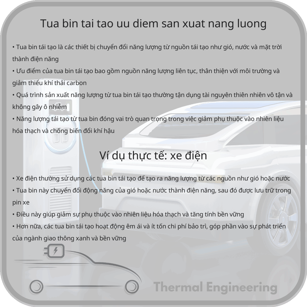 Tua bin tái tạo | Ưu điểm, Sản xuất năng lượng
