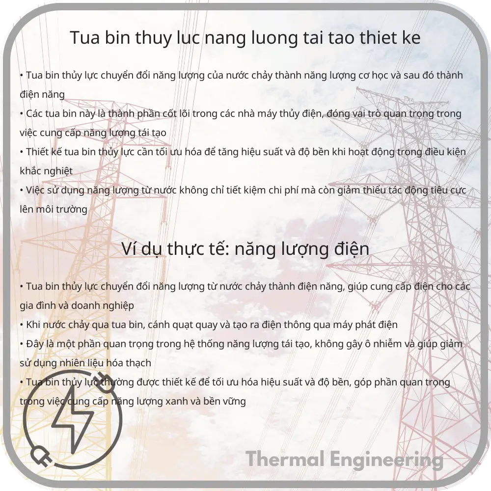 Tua bin thủy lực | Năng lượng tái tạo, Thiết kế