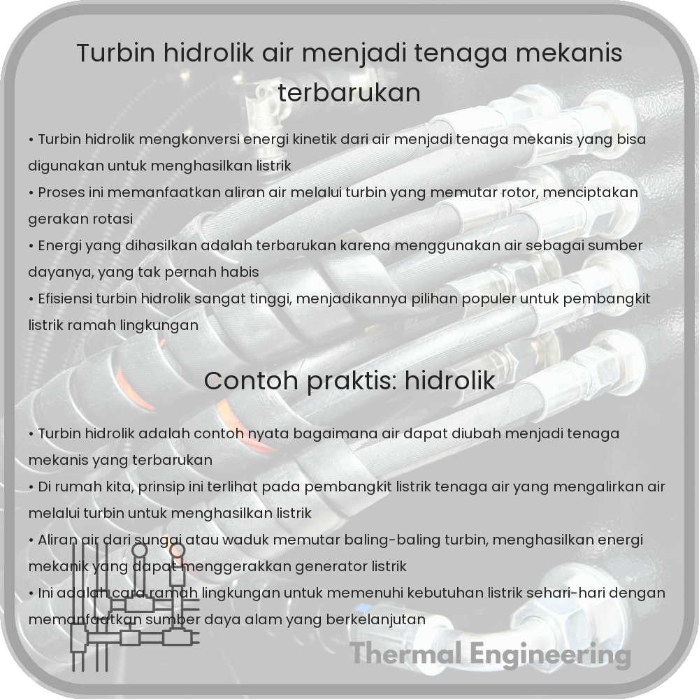 Turbin Hidrolik | Air Menjadi Tenaga Mekanis, Terbarukan