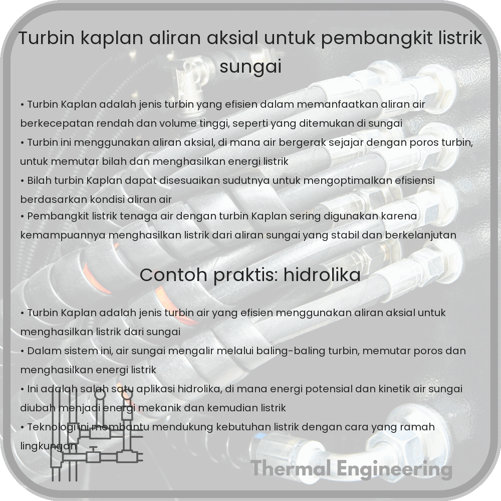 Turbin Kaplan | Aliran Aksial untuk Pembangkit Listrik Sungai